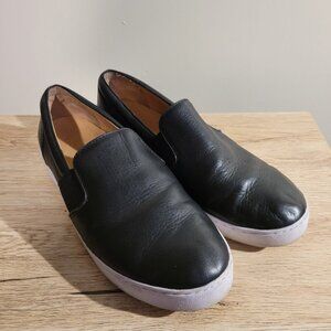 Vionic Demetra black leather slip-on loafer sneakers SZ 8.5